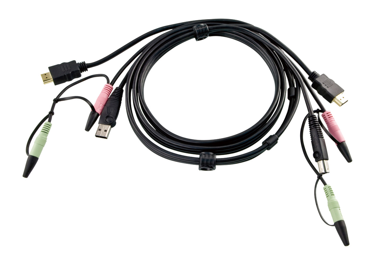 КВМ-кабель с интерфейсами передачи звука, USB, HDMI (1.8м) 2L-7D02UH ATEN - фото 1 - id-p108663432