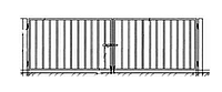 Ворота распашные, металлические, тип ВМС 4,5 х 1, с металлическими стойками