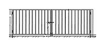 Ворота распашные, металлические, тип ВМС 4,5 х 1,8, с металлическими стойками