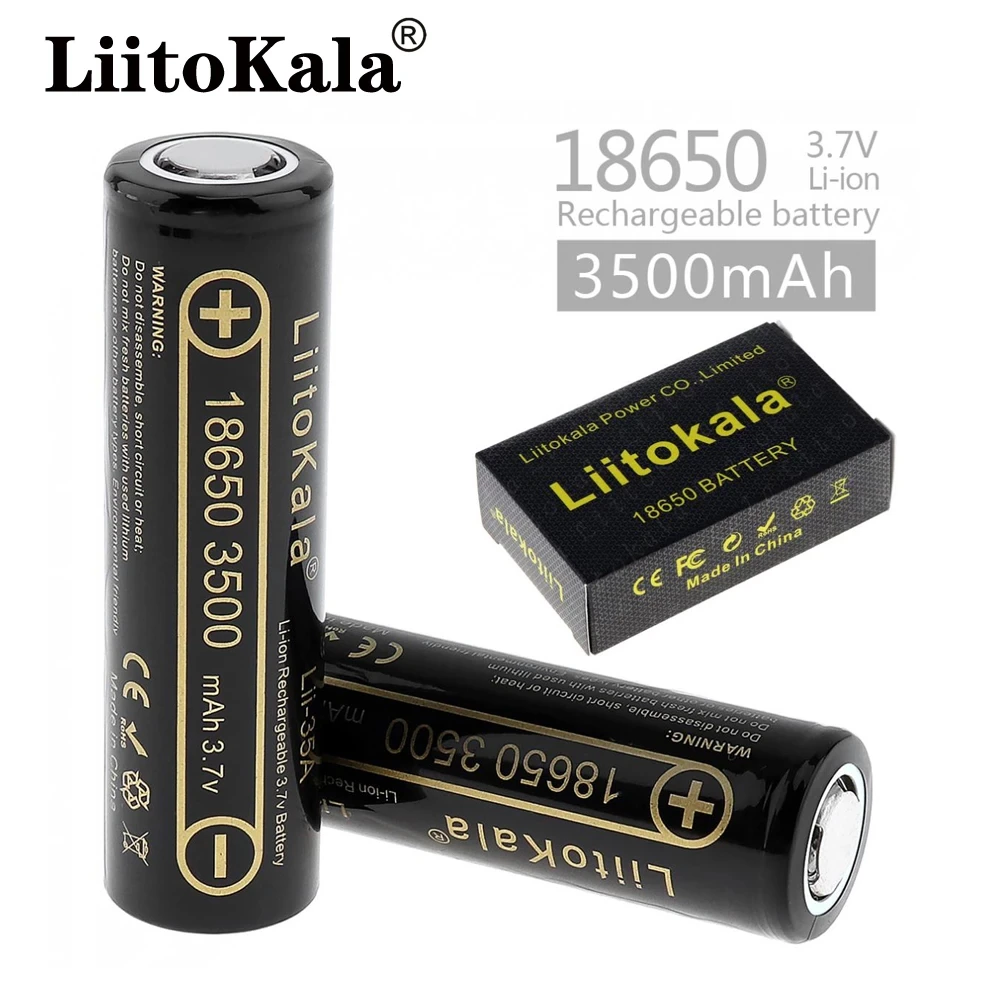 Оригинальный LiitoKala Lii-35A 3,7 V 3500mAh 10A разрядка для 18650 - фото 1 - id-p108664371