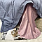 Комплект сатинового постельного белья king-size  двуспальный однотонный с контрастным отворотом и простынью, фото 5
