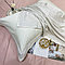 Комплект сатинового постельного белья king-size  двуспальный однотонный с контрастным отворотом и простынью, фото 8