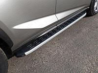 Пороги алюминиевые с пластиковой накладкой 1720 мм ТСС для Lexus NX 2017- (кроме F-Sport)