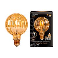 Лампа Gauss LED Filament G100 E27 4W 380lm 2400K golden 147802004