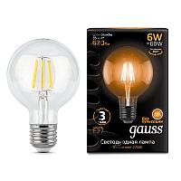 Лампа Gauss LED Filament G95 6W E27 2700K 105802106