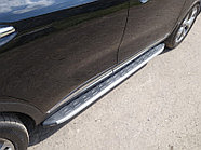 Пороги алюминиевые с пластиковой накладкой 1820 мм ТСС для Kia Sorento Prime 2015-2018