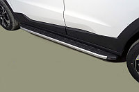 Пороги алюминиевые с пластиковой накладкой 1720 мм ТСС для JAC JS4 2022-