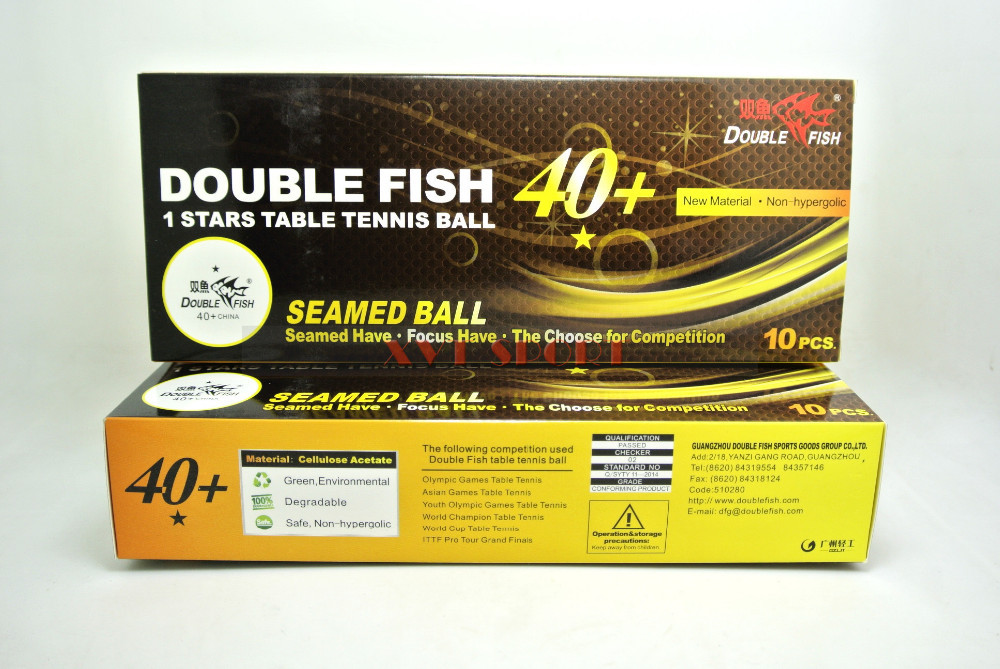 Теннисные шарики Double Fish V40+ 1* 10 шаров (белый цвет) - фото 4 - id-p108673785