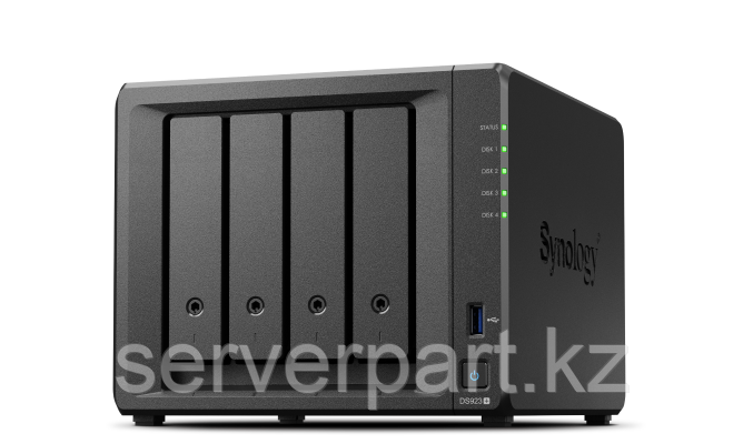 Сетевой накопитель NAS Synology DS923+/4LFF (hs)/RAID 0,1,JBOD/1x4GB RAM/2xUSB 3.2/2xGbE/2xM.2 NVMe SSD 2280