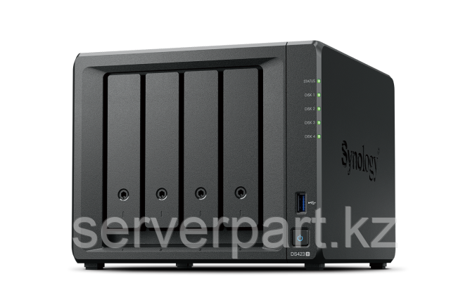 Сетевой накопитель NAS Synology DS423+/4LFF (hs)/RAID 0,1,5,6,JBOD/2GB/2xUSB 3.2/2xGbE/2xM.2 NVMe SSD 2280