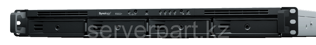 СХД Synology RS822RP+ (Rack 1U)/4LFF (hs)/2GB RAM/4x1GbE/2xUSB 3.0/eSATA/2x150W/no rail