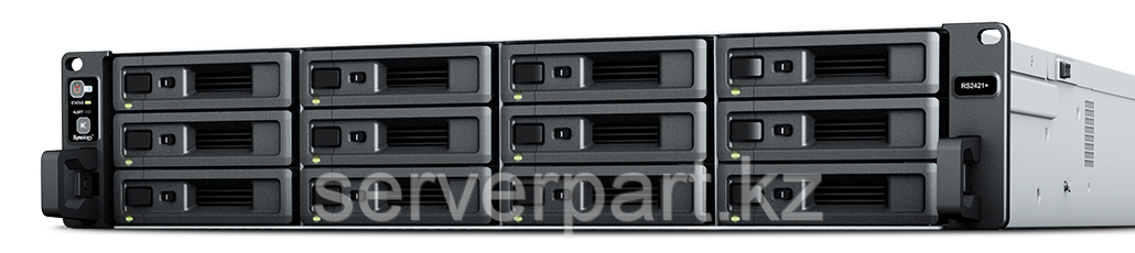 СХД Synology RS2421+ (Rack 2U 12LFF)/12LFF (hs)/1x4GB RAM/2xUSB 3.2/eSATA/4x1GbE/1xGen3 x8/2x350W