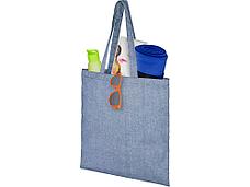 Сумка-тоут Pheebs из переработанного хлопка 150 г/м2, синий меланж, фото 3