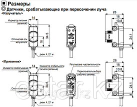 Датчик на пересечение луча с расстоянием срабатывания 20 м, BH20M-TDT, фото 2