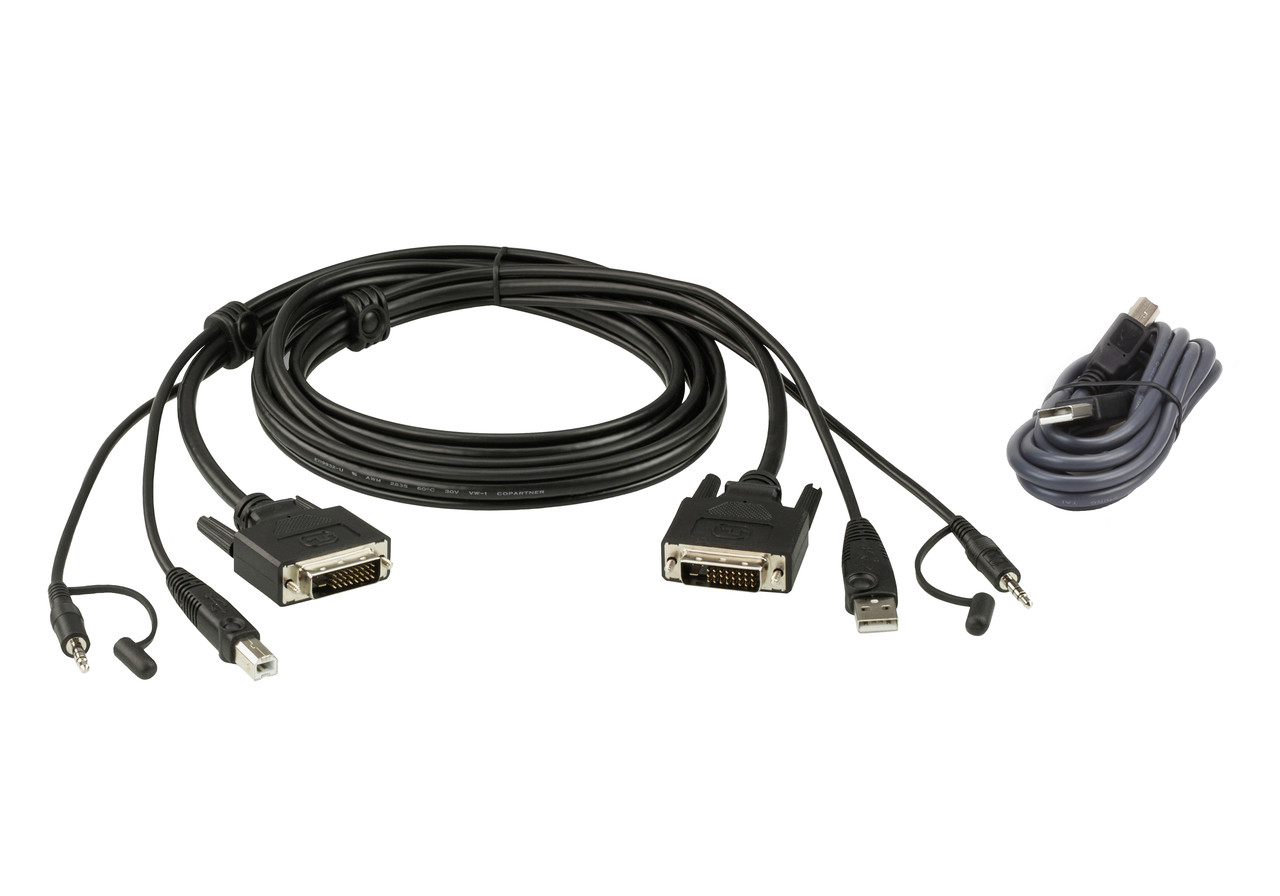 Комплект кабелей USB, DVI-D Dual Link для защищенного KVM-переключателя (3м) 2L-7D03UDX4 ATEN