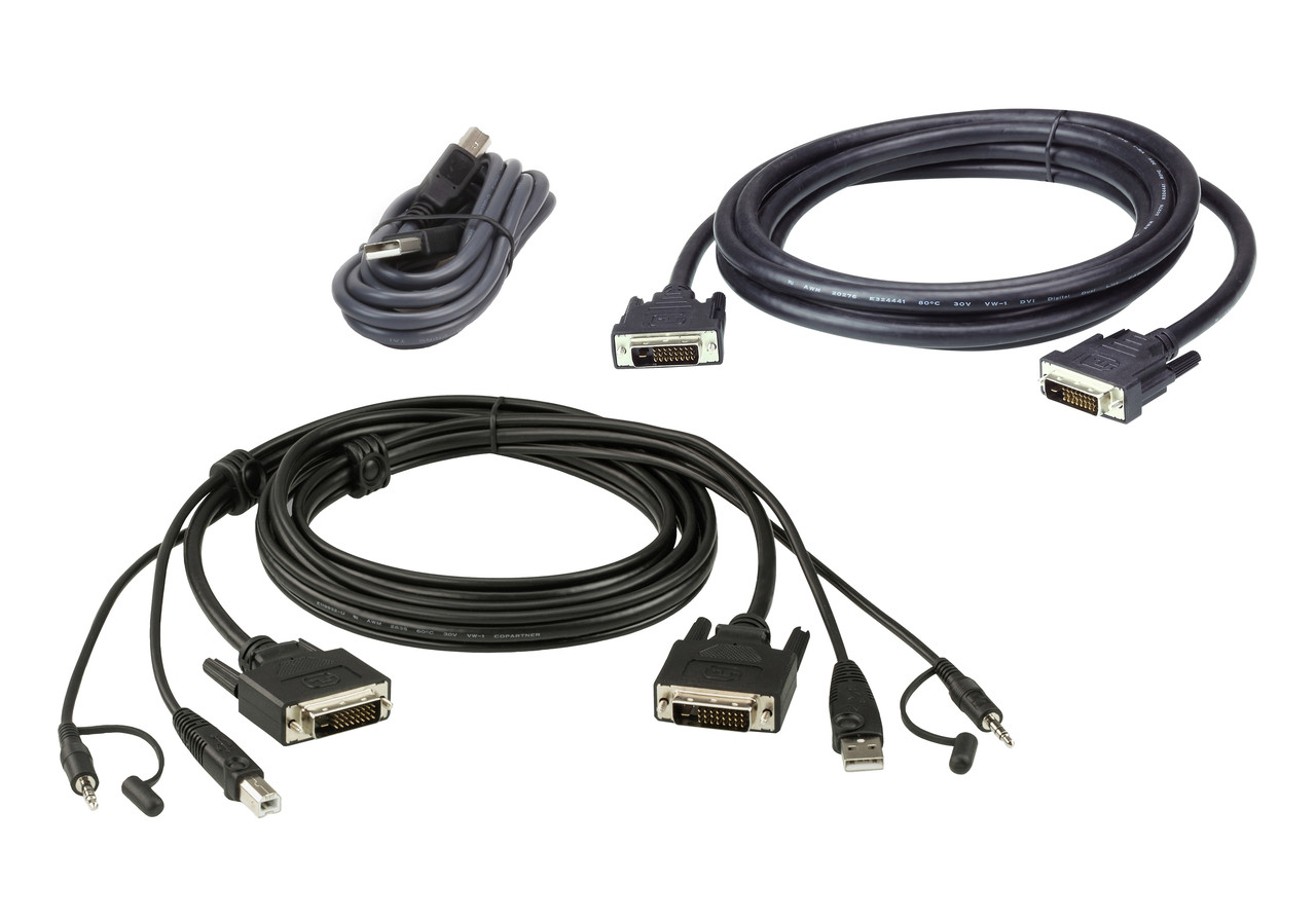 Комплект кабелей USB, DVI-D Dual Link, Dual Display для защищенного KVM-переключателя (3м)  2L-7D03UDX5 ATEN