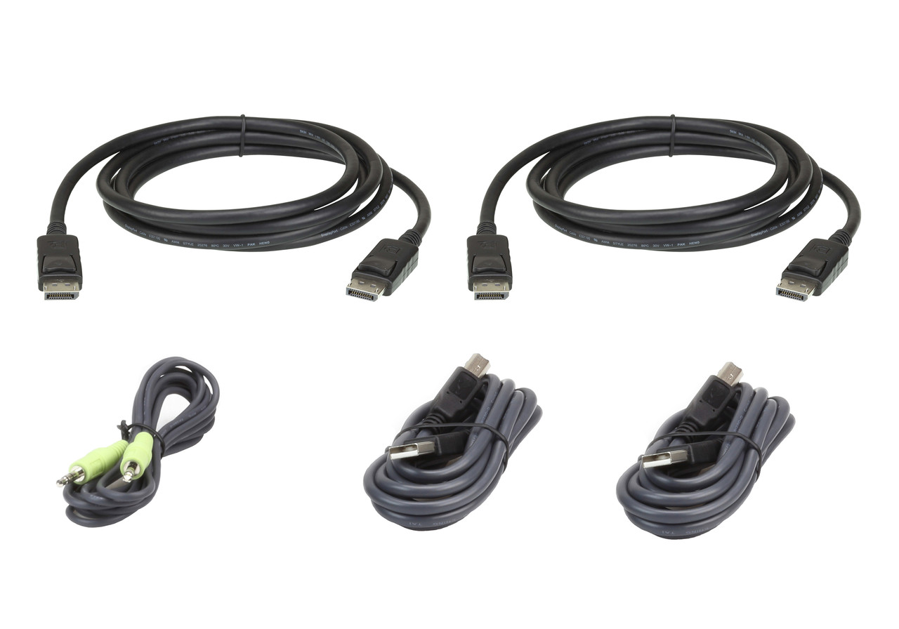 Комплект кабелей USB, DisplayPort, Dual Display для защищенного KVM-переключателя (3м)  2L-7D03UDPX5 ATEN