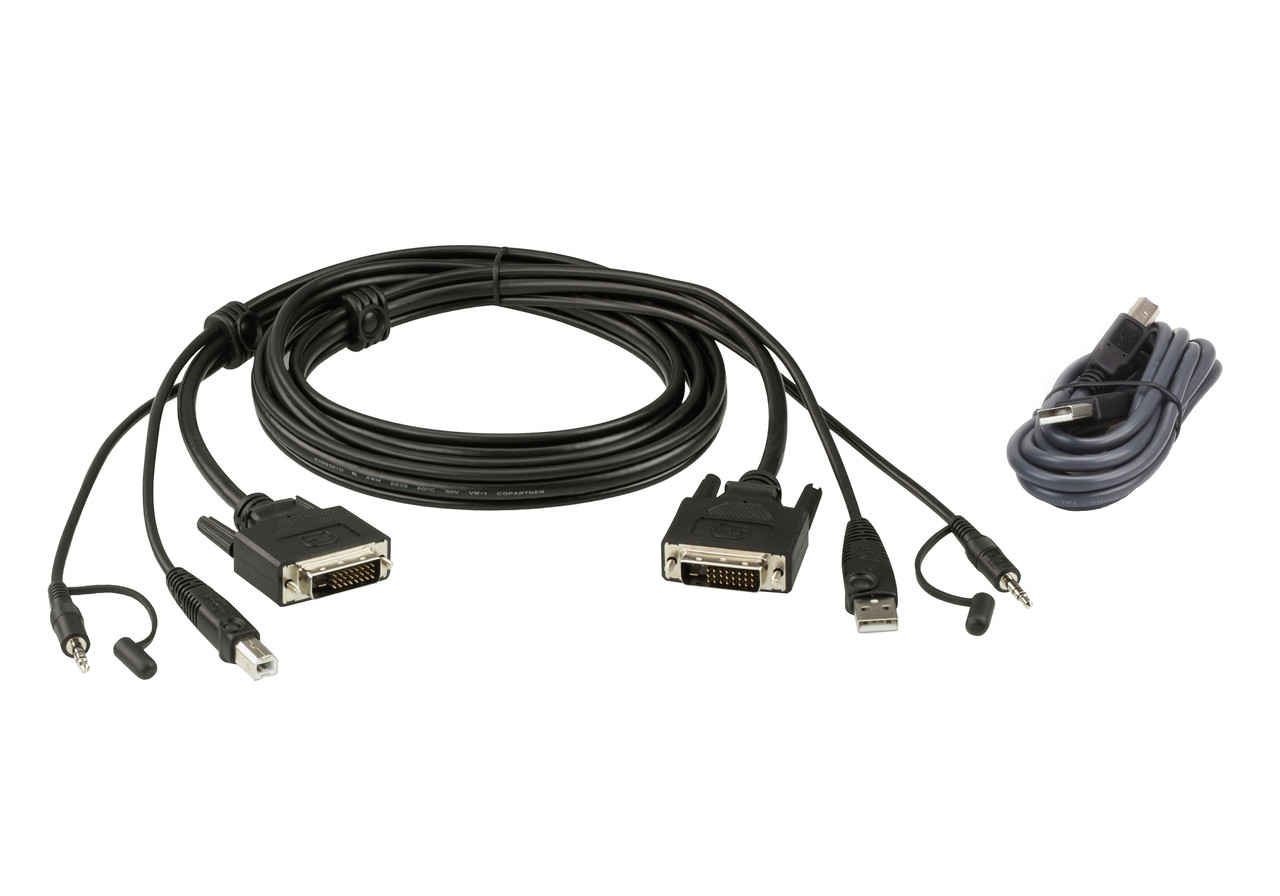 Комплект кабелей USB, DVI-D Dual Link для защищенного KVM-переключателя (1.8м) 2L-7D02UDX2 ATEN - фото 1 - id-p108695960