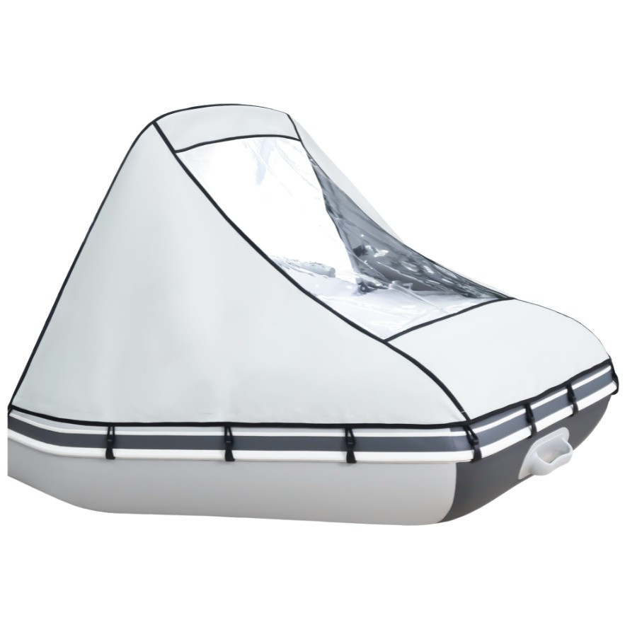 Тент носовой "Мастер Лодок" с окном Аква 3200,3400,3600 (ПВХ) светло-серый - фото 1 - id-p104652976