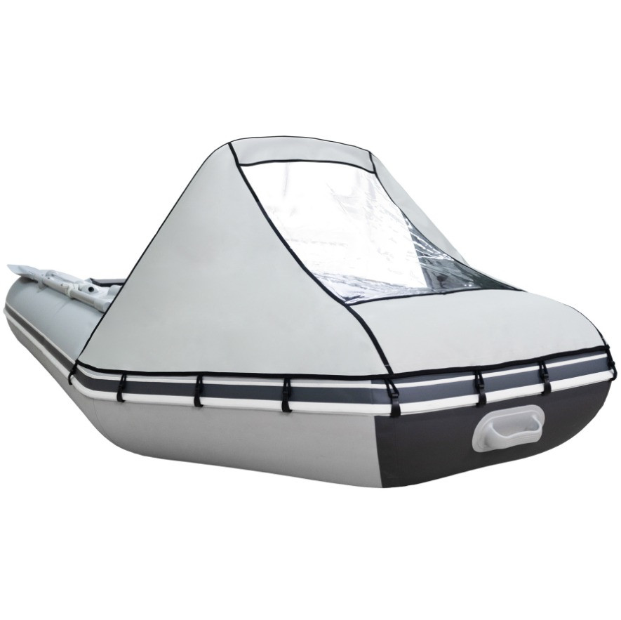 Тент носовой "Мастер Лодок" с окном Аква 3200,3400,3600 (ПВХ) светло-серый - фото 3 - id-p104652976
