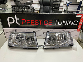 Передние фары на Land Cruiser 100 1998-05 дизайн рестайлинг Хром (DEPO)