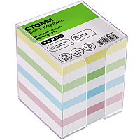 Блок для записей СТАММ "Стандарт" цветной в подставке 8х8х8 см