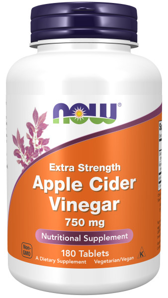Бад Apple Cider Vinegar 750 mg, 180 tab, NOW - фото 1 - id-p108642931