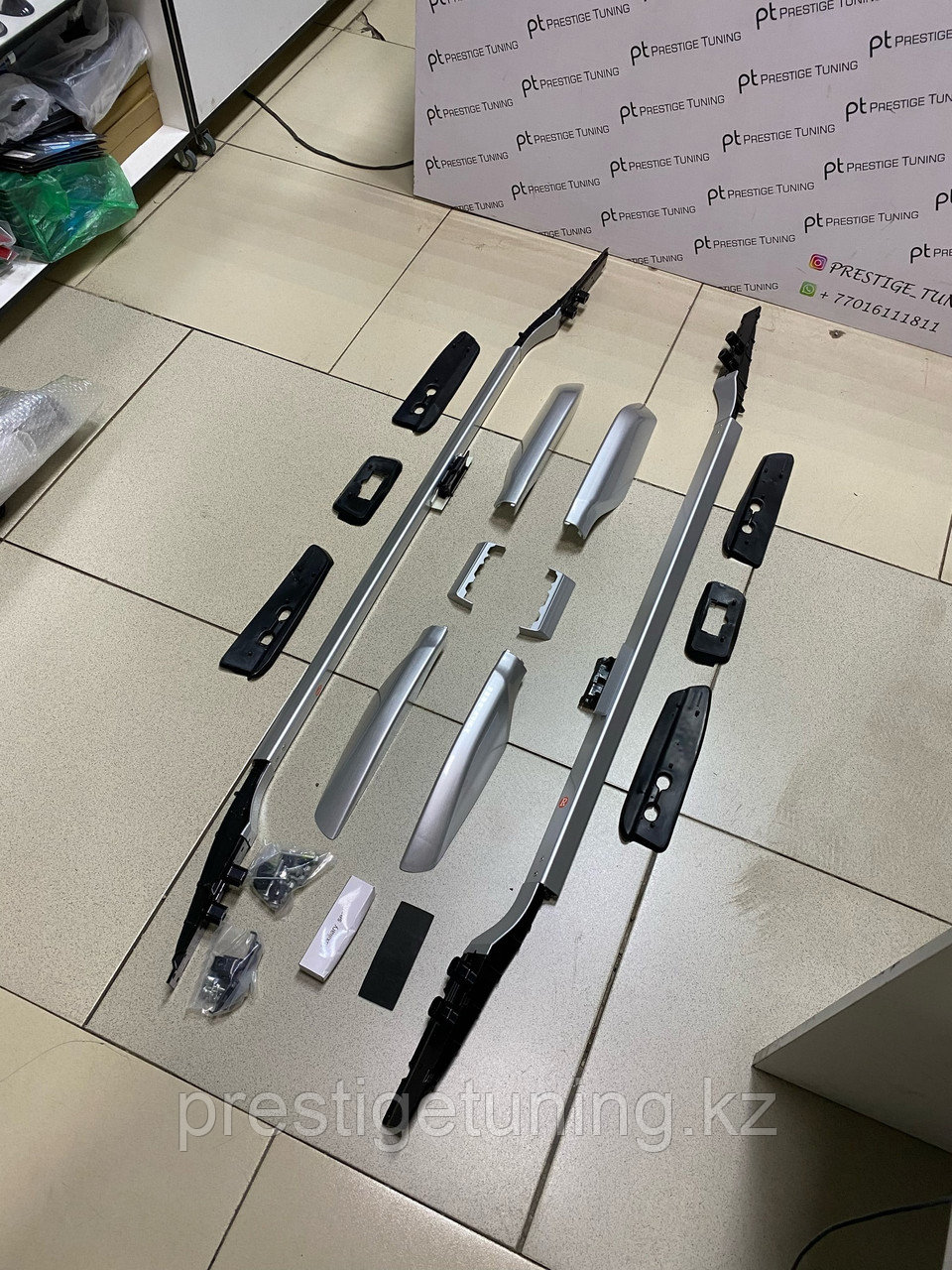 Рейлинги (продольные) на Land Cruiser Prado 150 2010-22 (Серебро цвет), фото 1