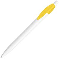 Ручка шариковая X-1 WHITE, белый/желтый непрозрачный клип, пластик, Жёлтый, -, 212 120