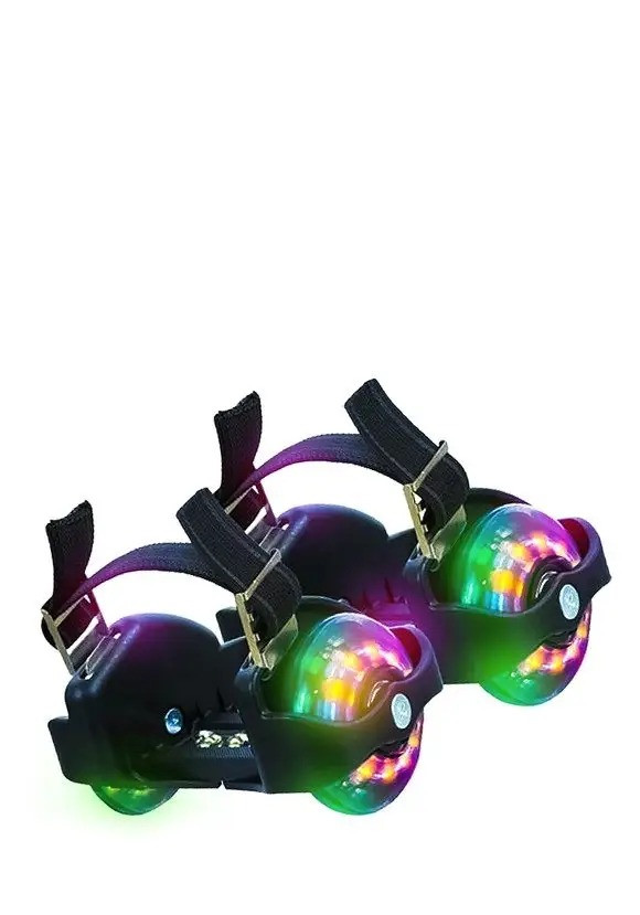 Двухколесные ролики на обувь с подсветкой (4845)