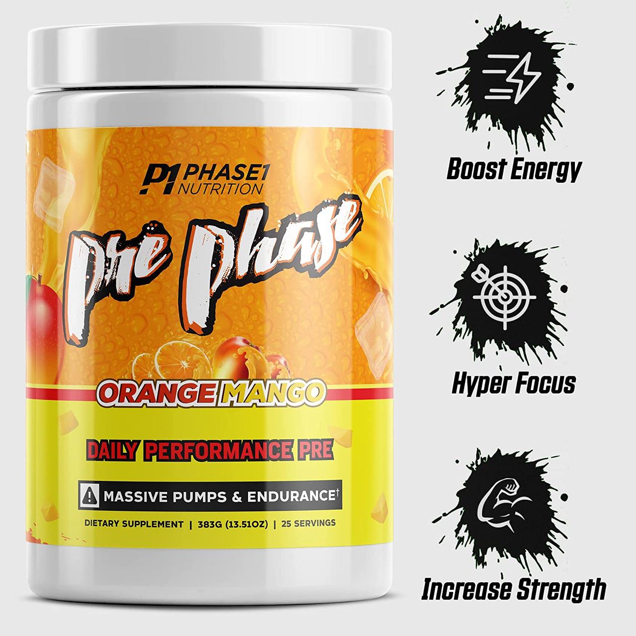 Предтренировочный комплекс Pre-Phase, 25 порций, Phase On Nutrition Orange mango - фото 2 - id-p108696549
