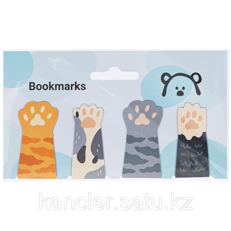 Закладки магнитные для книг, 4шт., MESHU "Cat paw"