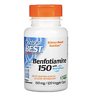 Doctor best бенфотиамин 150, с benfopure, 150мг, 120 вегетарианских капсул