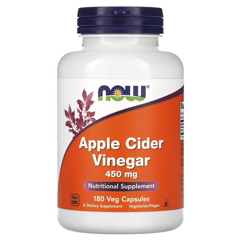 БАД Apple Cider Vinegar, 450 mg, 180 veg.caps, NOW - фото 5 - id-p107964741