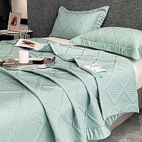 Стёганые покрывала, 240х250 см., из тенселя, с двумя наволочками, со стёжкой крупных ромбов.