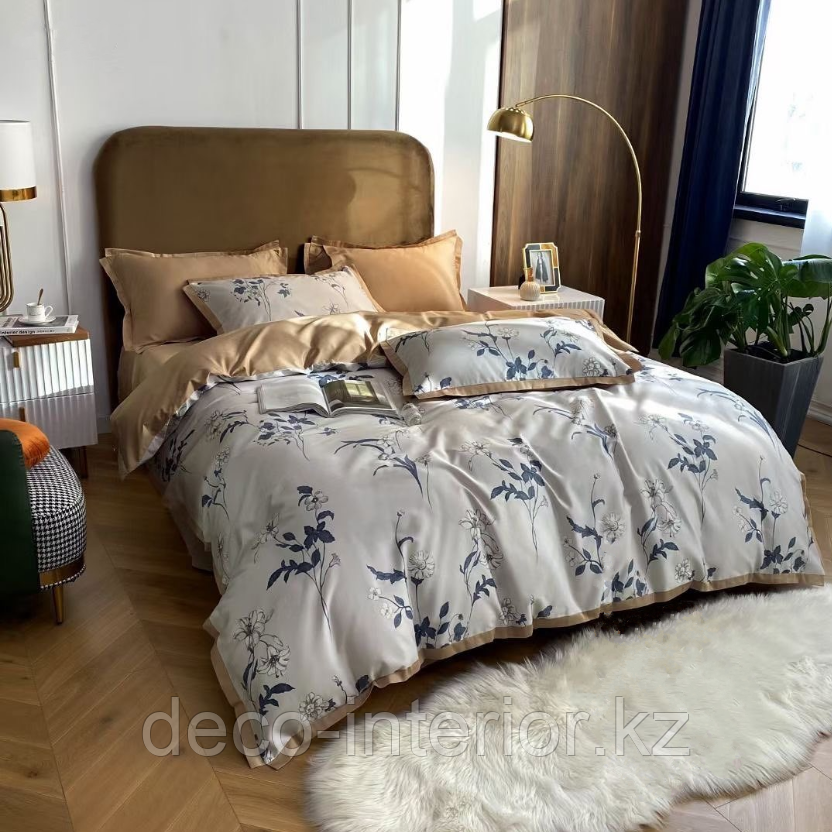 Комплект постельного белья из египетского хлопка с растительным принтом - фото 9 - id-p95735439