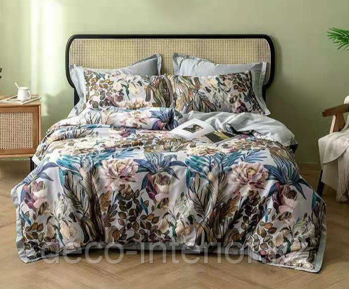 Комплект постельного белья из египетского хлопка с растительным принтом - фото 10 - id-p95735439