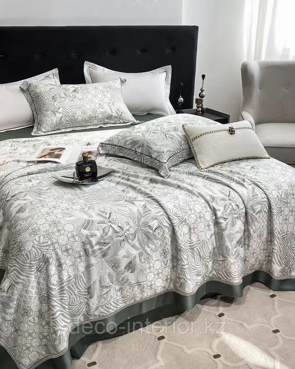 Полуторный комплект постельного белья из тенселя с одеялом и цветочным принтом - фото 3 - id-p108550324