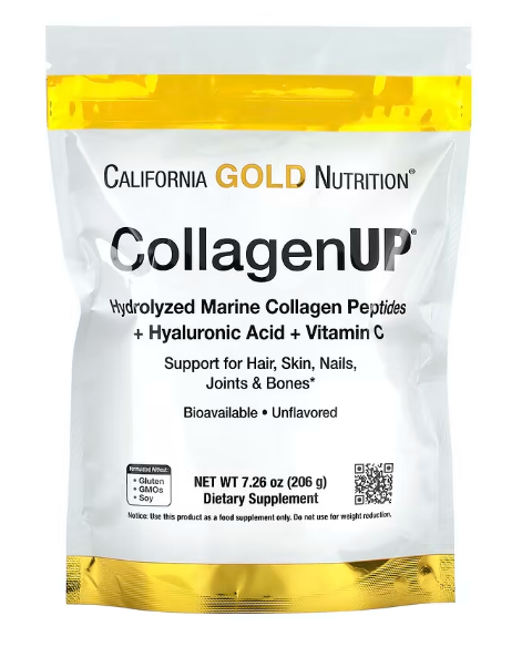 California Gold Nutrition, CollagenUP, морской коллаген + гиалуроновая кислота + витамин C, без добавок, 206 г