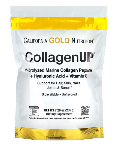 California Gold Nutrition, CollagenUP, морской коллаген + гиалуроновая кислота + витамин C, без добавок, 206 г - фото 1 - id-p68124347