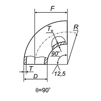 Отводы 90 в ВУС 400x426x30 мм сталь 20 ГОСТ 17375-2001