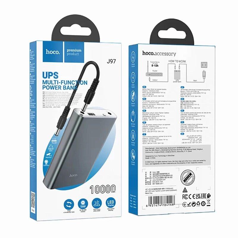 POWER BANK HOCO J97 10000 мАч, UPS выход 12В/1.5А, 5В/1А - фото 1 - id-p108746934