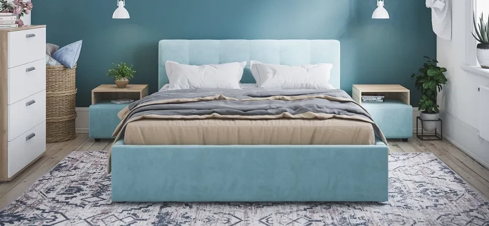 Двуспальная кровать Белла велюр Monolit (О), 140х200 см - фото 2 - id-p108749510
