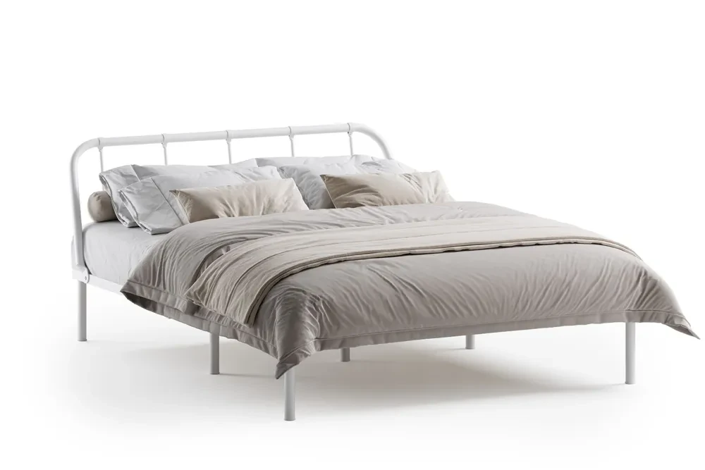 Двуспальная кровать Мира (О) 120х200 см, белый