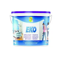 Краска ЕКО снежнобелая, моющаяся, акриловая для стен и потолков, без запаха 3,5кг