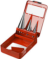 Набор сверл ступенчатых ЗУБР, 3 шт., Р4М2 (29665-4-30-H3)