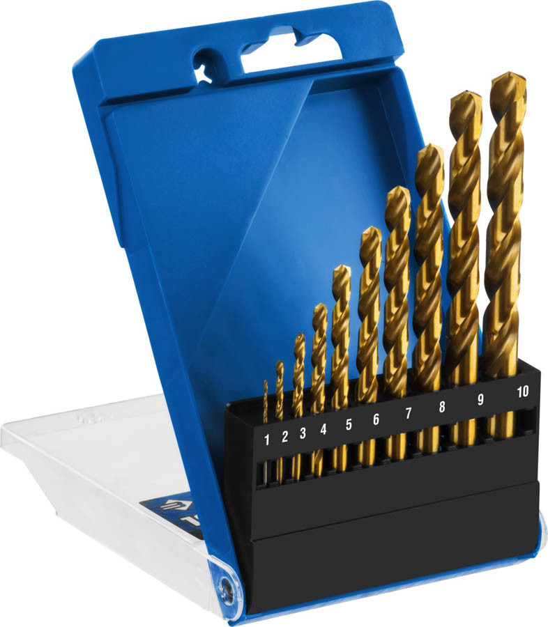 Набор сверл по металлу ЗУБР, 10 шт. (Ø 1-10 мм), класс A, сталь Р6М5 (29615-H10), фото 1