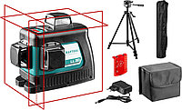 Нивелир лазерный Kraftool, 20-70 м, 360 градусов, сверхъяркий, IP54, точн. 0,2 мм/м, со штативом (34640-3)