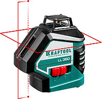 Нивелир лазерный Kraftool, 20-70 м, 360 градусов,, сверхъяркий, IP54, точн. 0,2 мм/м, в сумке (34645)