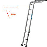 Рабочие подмости Сибин, 150 кг, 3 x 6 x 3 ступени, алюминиевые, складные с колесами и съемной (38845), фото 6